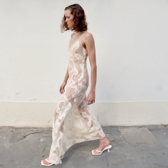 Zara LONG SLIP DRESS - Picture 12 of 16